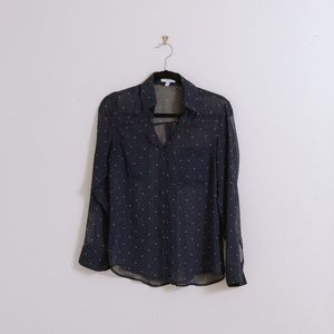 Sheer Heart Print Portofino Shirt-Express